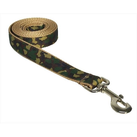 CAMOUFLAGE-TAN-GRN3-L 6 Ft. Camouflage Dog Leash - Tan & Green; Medium